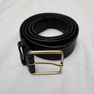 Canterbury Black Fine Calfskin Belt Size 36 Brass Buckle 1 In‎ Wide Dress Office